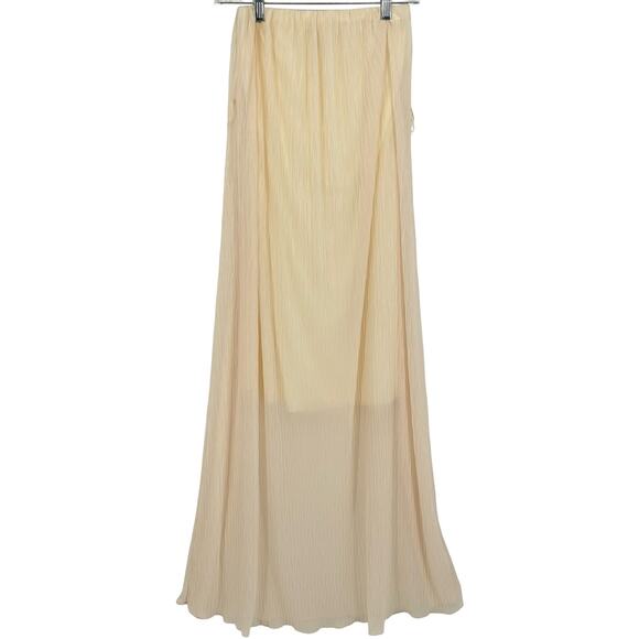 NYMPHE Dresses & Skirts - Vintage y2k Women's Cream Nymphe Flowy Fairy Maxi Skirt W/ Sheer Chiffon Overlay